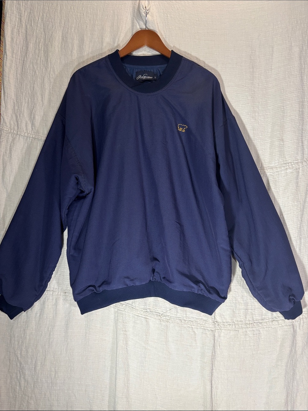 Vintage Jack Nicklaus Golden Bear Pullover Windbreaker Navy Blue Men’s L EUC
